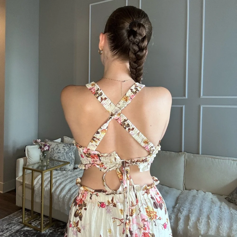 Sea New York Cream and Red Floral Maxi Dress - Picture 5 of 6